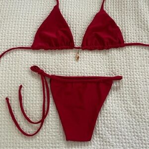 red bikini set